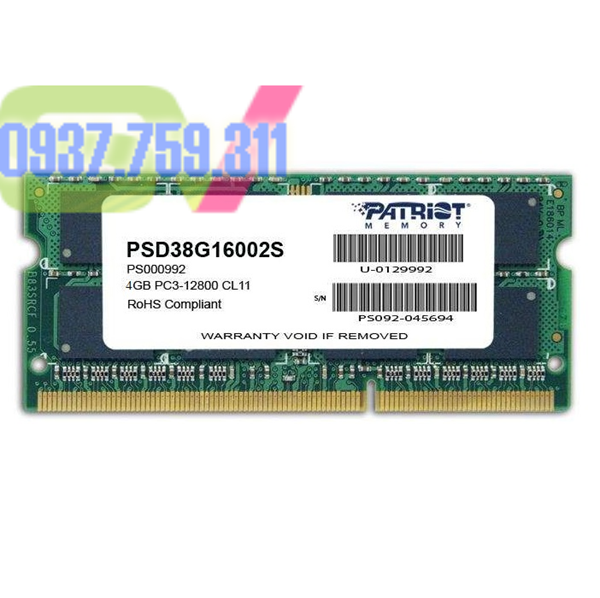 Hình ảnh của RAM Laptop Patriot 4Gb DDR3 1600 BH 12 Tháng 